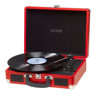 4. Denver VPL-120 Turntable with USB for PC Recording, Red