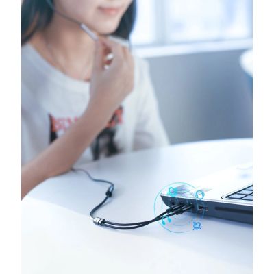 14. Ugreen AUX splitter cable 3.5 mm mini jack (female) - 2x 3.5 mm mini jack (male - microphone and headphones) black (AV140 20899)