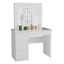 MIJAS DESK SET LEFT WHITE + MARINA MIRROR