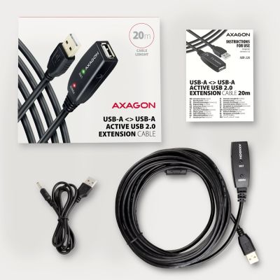 8. Axagon ADR-220 USB 2.0 AM -> AF active extension/repeater cable 20m Black
