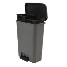 CURVER WASTE BIN WITH PEDAL 23+23L /DARK GREY/ BLACK
