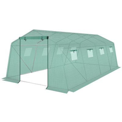 33. GREENHOUSE GARDEN TUNNEL 300x600x200CM PE STRUCTURE STEEL GREEN