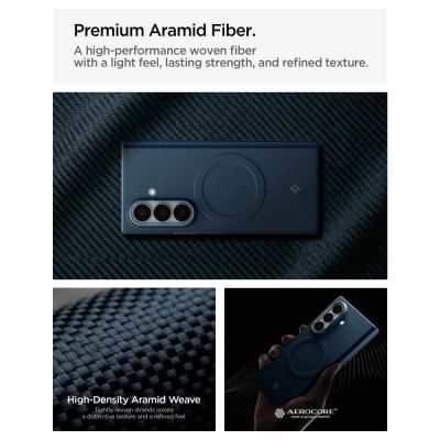 7. Spigen AirSkin Aramid MagFit MagSafe Case for Samsung Galaxy Z Fold 8 Ultra - Navy Blue