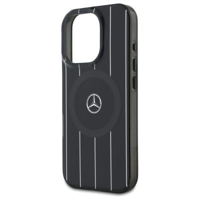 6. Mercedes MB Double Layer Crossed Lines MagSafe iPhone 16 Pro Case - Black