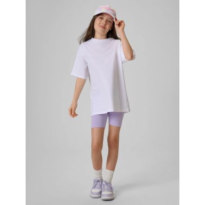 4. Girls' loose plain T-shirt 4F 4FJRSS26TTSHF3984-11S