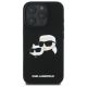 3. Karl Lagerfeld Silicone Case Heads Print MagSafe for iPhone 16 Pro Max - Black