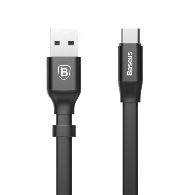 2. Baseus Nimble flat cable USB / USB-C cable with holder 2A 0.23M black (CATMBJ-01)