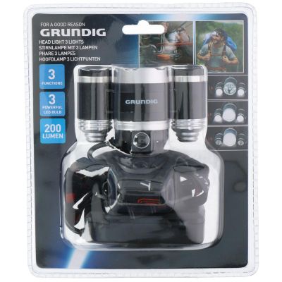 19. GRUNDIG DELUXE 1 LED and 2 COB TOURIST HEADLAMP