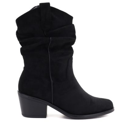2. Women's ankle boots, ruffled cowboy boots, black, Vinceza HX27-16536