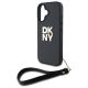 5. DKNY Wrist Strap Stock Logo iPhone 16 Case - Black