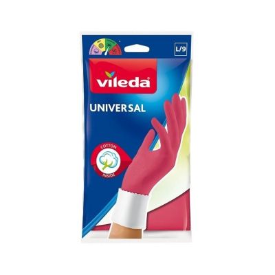 Vileda Ultramax Box flat mop with kitchen set | Universal gloves 1 pair + Actifibre Pro kitchen cloth 1 pc.