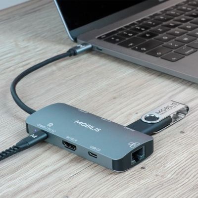 3. Mobilis 001382 Wired Docking Station USB 3.2 Gen 1 (3.1 Gen 1) Type-C Black, Gray