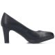 2. Rieker 41560-01 black leather pumps with a block heel