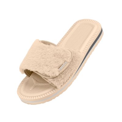 13. Kubota flip-flops with velcro and beige fur K24AW-100-001-03-1