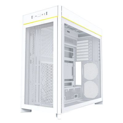 3. Montech HS01 PC Case, Midi-Tower, ATX, aRGB, Tempered Glass - White