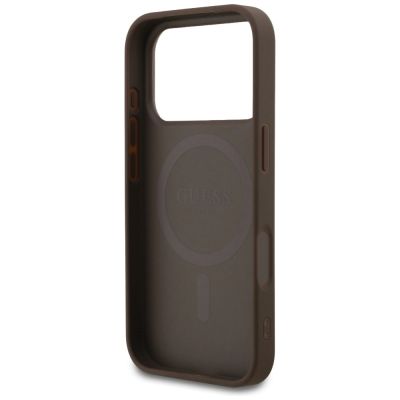 7. Guess 4G Ring Classic Logo MagSafe Case for iPhone 17 Pro - Brown
