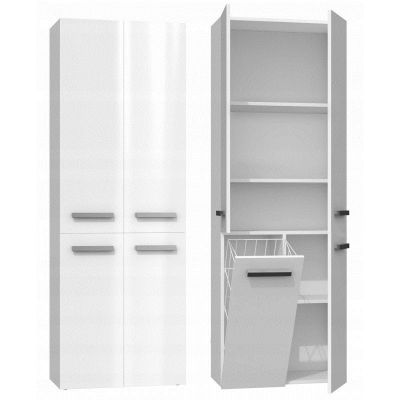 4. NEL BATHROOM COLUMN WHITE HALF 1 DOOR BASKET LENGTH SET