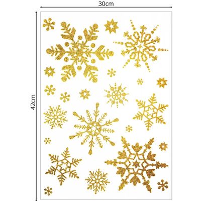 5. GOLD CHRISTMAS WINDOW STICKERS