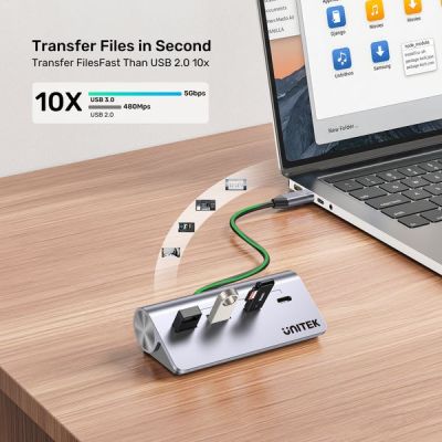 5. UNITEK ALUMINUM HUB USB-A/C 2X USBA 2X USBC 5GBP