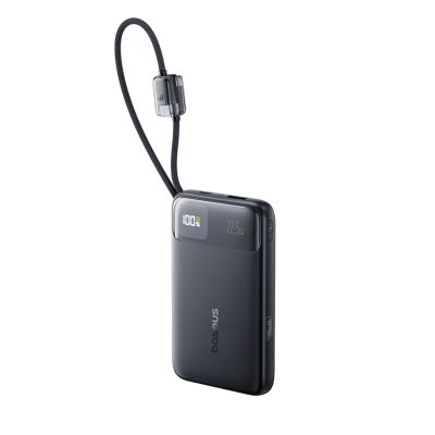 2. Baseus EnerFill FC11 10000mAh 22.5W Power Bank with Digital Display and Two Built-in Cables - Black