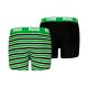 2. Puma Everyday Striped Kids' Boxer Shorts 2 Pack Green and Black 938970 03