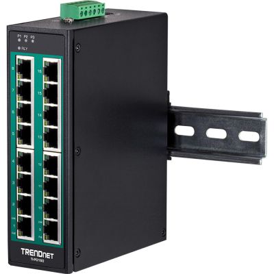 5. TRENDnet Industrie Switch 16 Port Gbit PoE+ DIN-Rail Metall