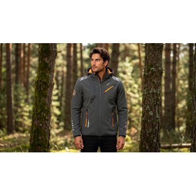 7. Men’s Softshell Jacket Geographical Norway ROYAUTE DGREY-ORANGE GTX MEN 068 (WW4643H/GN-DARK GREY / ORANGE)