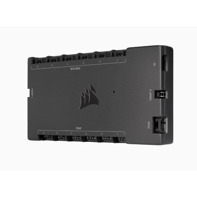 3. Corsair iCUE Commander Core XT RGB Controller, 6-Channel Fan Speed, Black