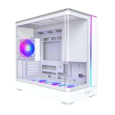 Montech KING 15 PRO PC-Gehäuse, Mini-Gehäuse, mATX, Tempered Glass, RGB - white