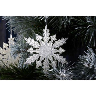 38. SNOWFLAKE BAUBLE PENDANT 2 PCS PATTERN 12 ARMS