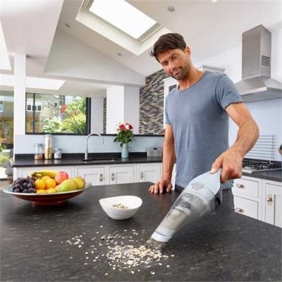 2. Black & Decker NVC215W Portable Vacuum Cleaner Blue, Gray Bagless