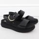 2. Women's leather wedge sandals black Remonte D2K50-00