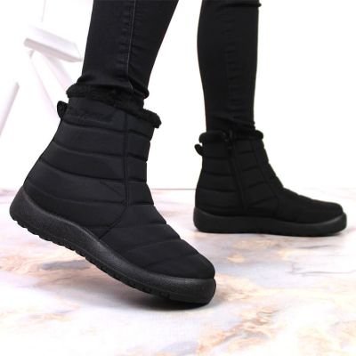 9. NEWS W EVE181A waterproof zipper snow boots black 