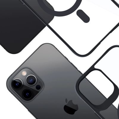 11. 3mk Satin Armor MagCase with MagSafe for iPhone 12 Pro Max - Clear with Black Frame