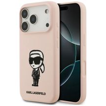 Karl Lagerfeld Silicone Karl Sketch & Logo MagSafe Case for iPhone 17 Pro Max - Pink