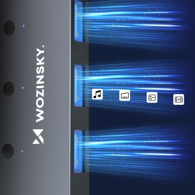 5. USB-A Hub Wozinsky WHS080YSS 4 x USB-A 3.0 with individual switches, aluminum, with 30 cm cable - gray