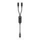 Acefast C5 USB-C - USB-C / USB-C 2in1 100W 480Mb/s cable - black