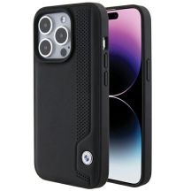 BMW Leather Blue Dots iPhone 15 Pro Max Case - Black