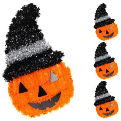 3. DECORATIVE PUMPKIN FIGURINE 35CM HALLOWEEN WHITE STRIP