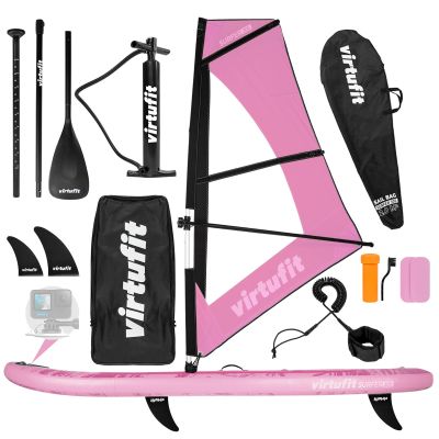 8. VIRTUFIT SUP SURFER 305 BOARD WITH SAIL AND ACCESSORIES PINK