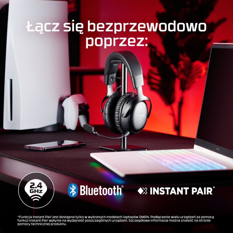 136. HyperX Cloud III Wireless – Wireless Gaming Headset (Black and Red)