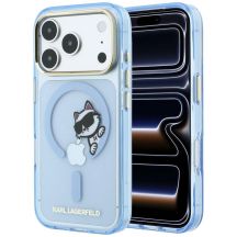 Karl Lagerfeld Peekaboo Logo MagSafe case for iPhone 18 Pro / 17 Pro - light blue
