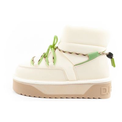 2. Women's winter snow boots D.Franklin fashionable fur insulated ankle boots beige green