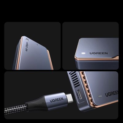 6. Ugreen D703 USB4 40Gb/s M.2 NVMe SSD Enclosure with Active Cooling - Gray