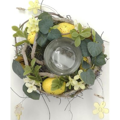 2. DECORATIVE YELLOW CANDLE HOLDER 16CM FOR TEA LIGHT