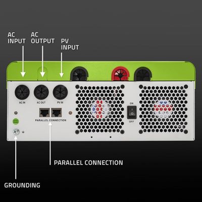 5. Modular Hybrid Off-Grid Solar Inverter 6.2kVA 6.2kW 120A MPPT 12 BMS Sinus Wi-Fi Option Power Factor 1.0