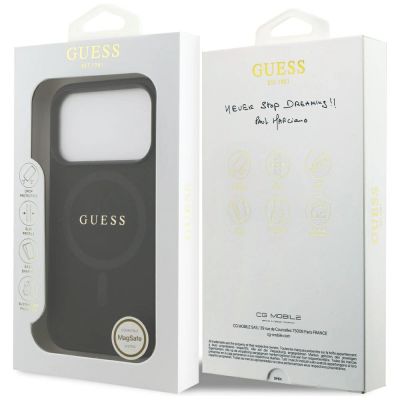 8. Guess Saffiano Classic Logo MagSafe Case for iPhone 17 Pro - Black