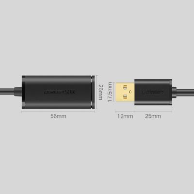 9. Ugreen USB 2.0 Active Extension Cable 480 Mbps 10 m Black (US121 10321)