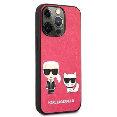 4. Karl Lagerfeld Ikonik Karl&Choupette Case for iPhone 13 Pro / iPhone 13 - Fuchsia