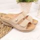 10. eVento W EVE224B beige wedge sandals with velcro 